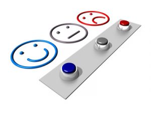 Customer service survey using smiley faces