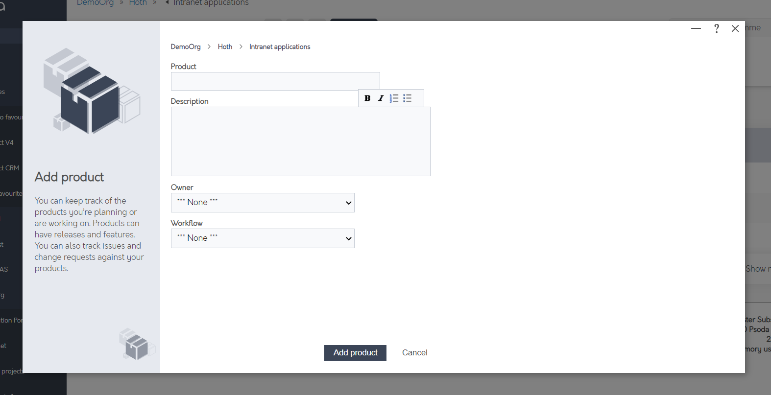 Add product form | Psoda Help Centre