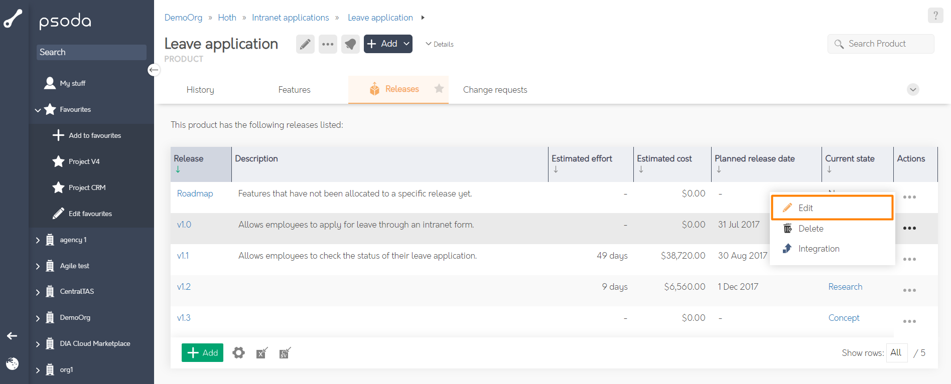 Edit release form Psoda Help Centre