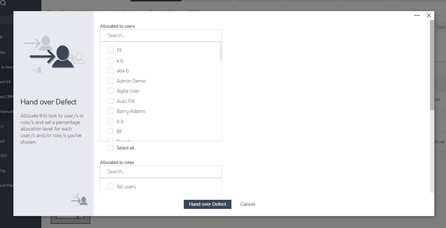 Hand over defect form | Psoda Help Centre