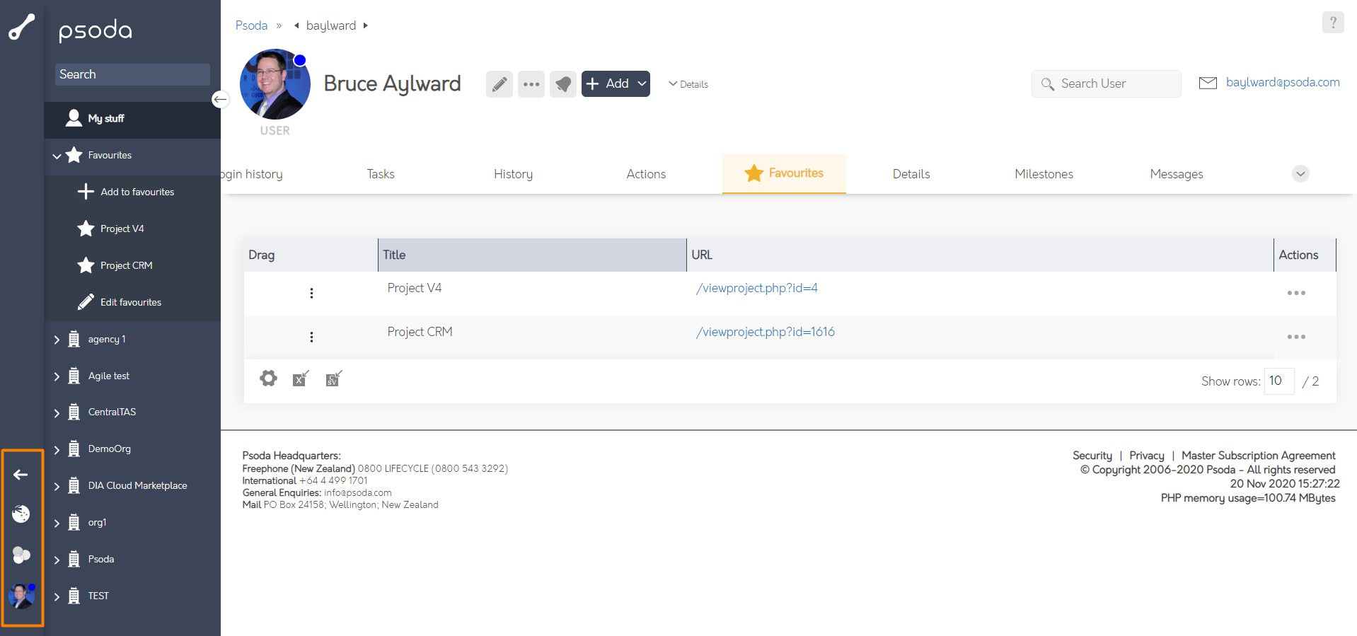 Sidebar menus Psoda Help Centre