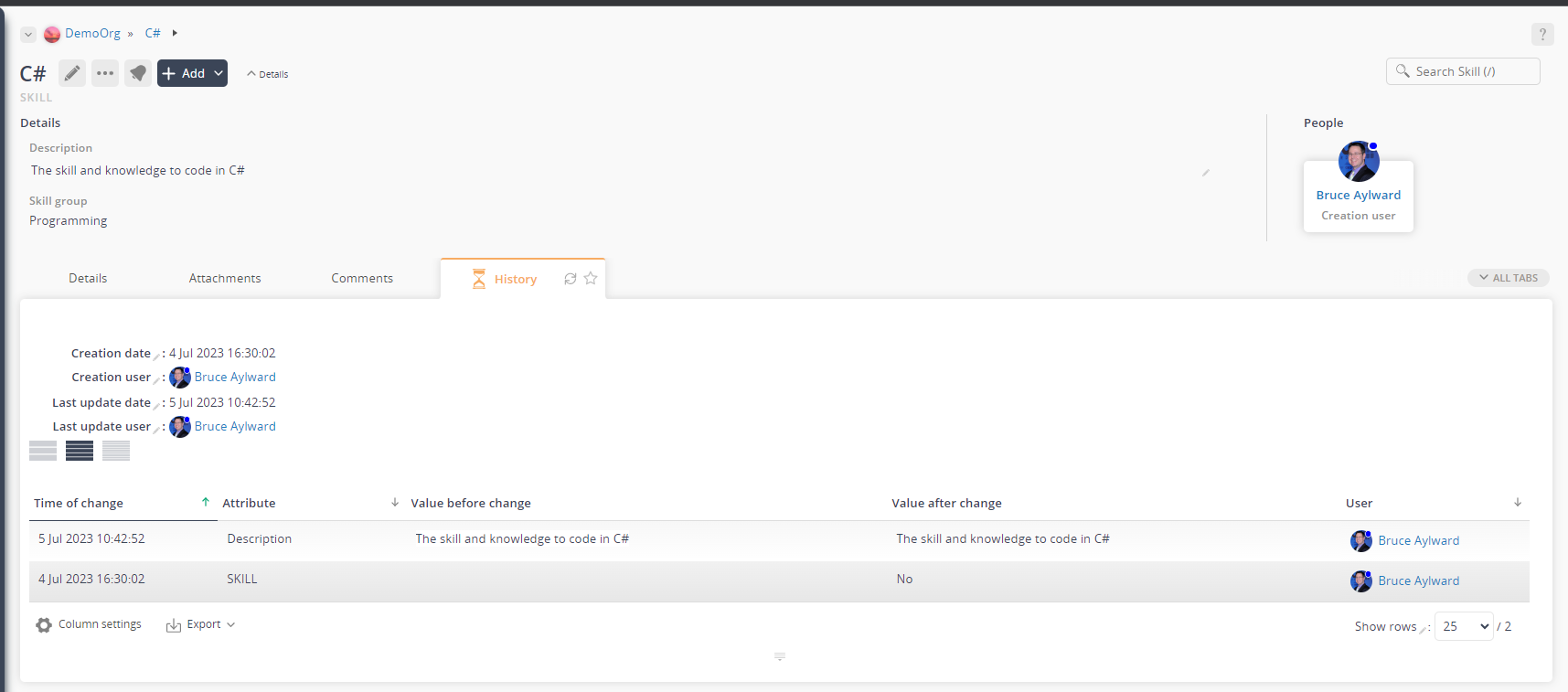 view page history tab