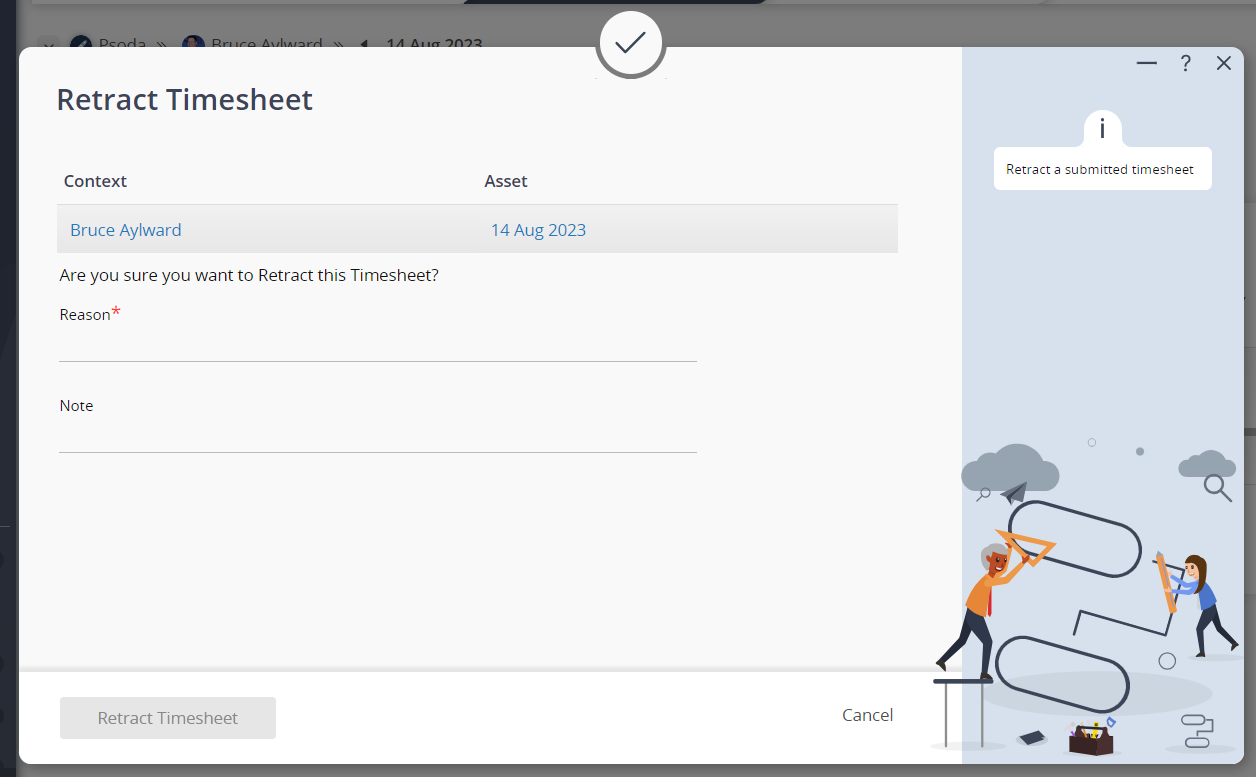 timesheets tab