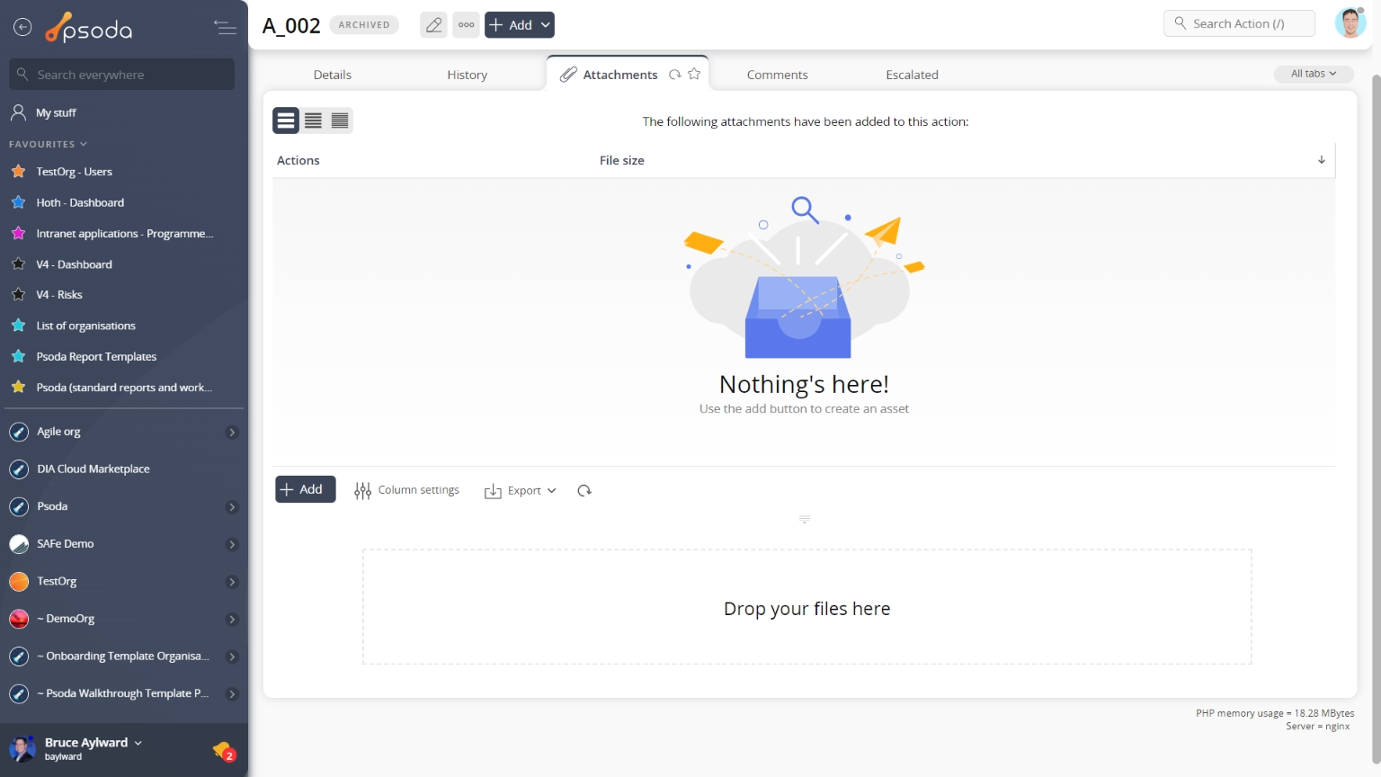 view page attachments tab