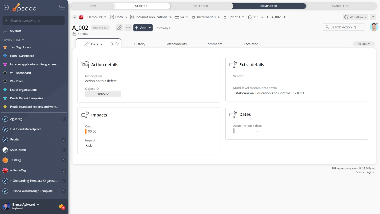 action view page