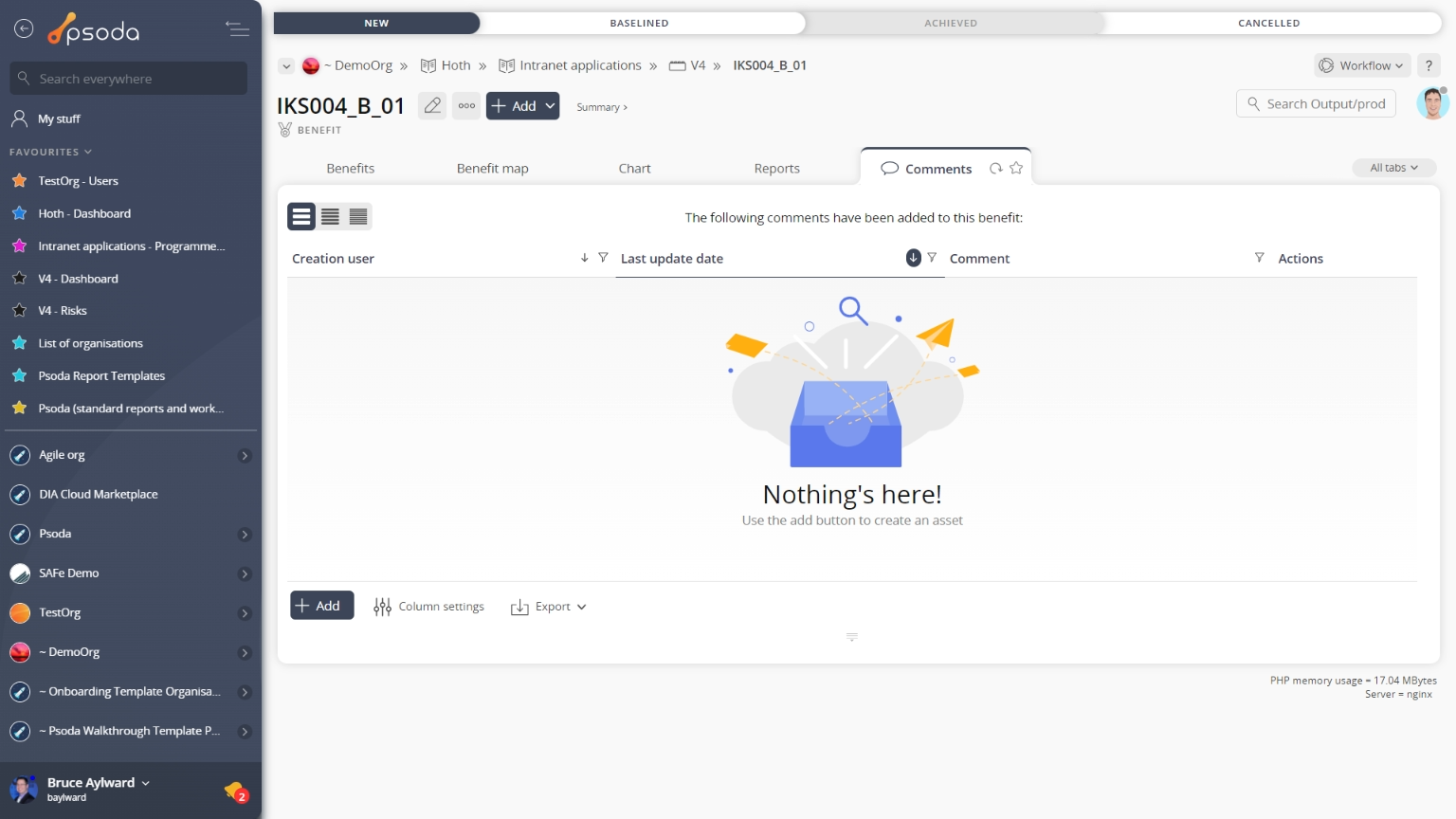 view page comment tab