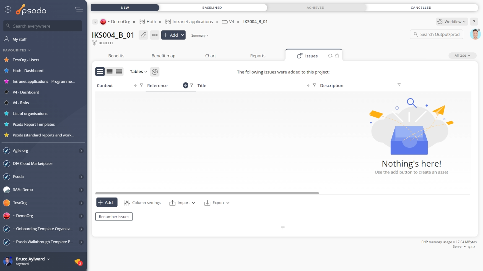 general issues tab