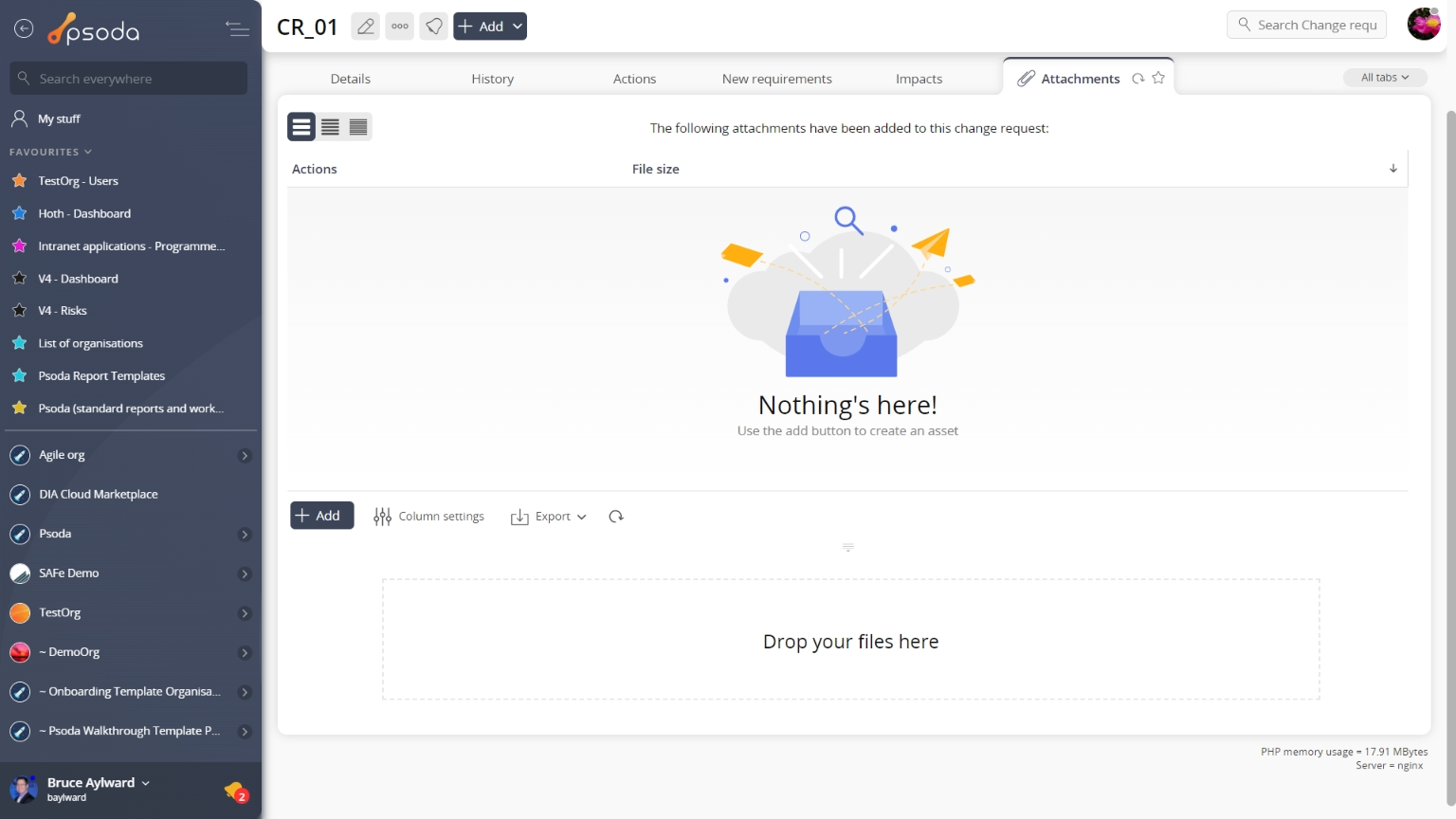 view page attachments tab