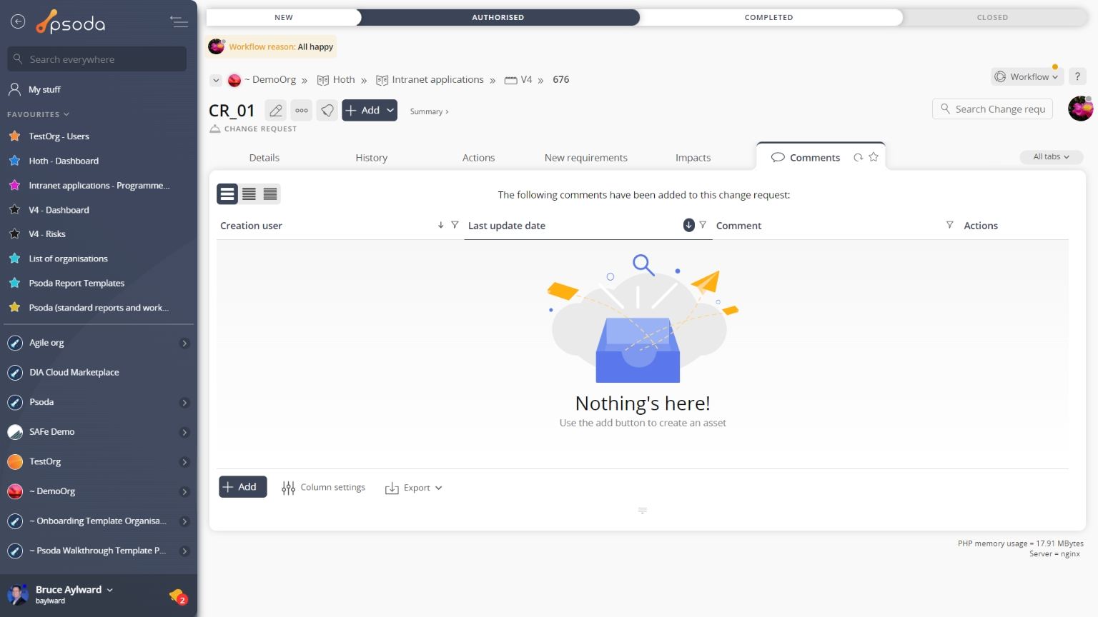 view page comment tab