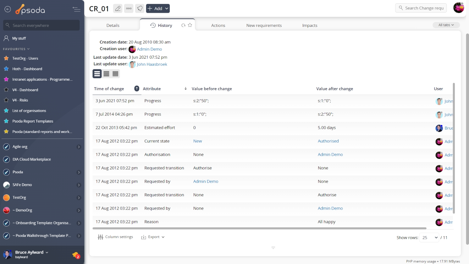 view page history tab