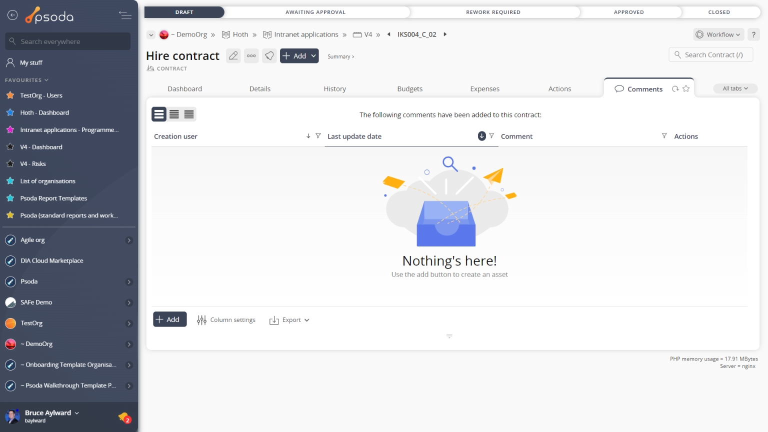 view page comment tab