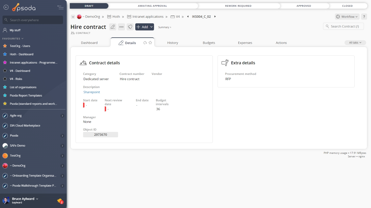 contract view page