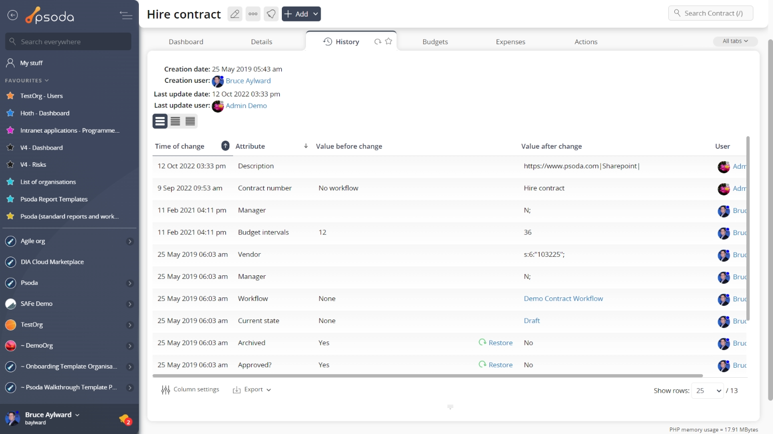 view page history tab