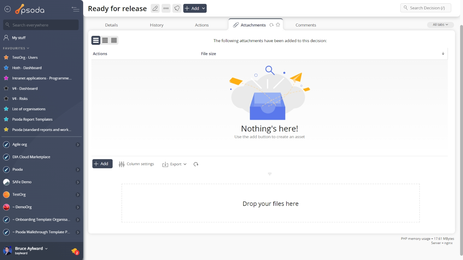 view page attachments tab