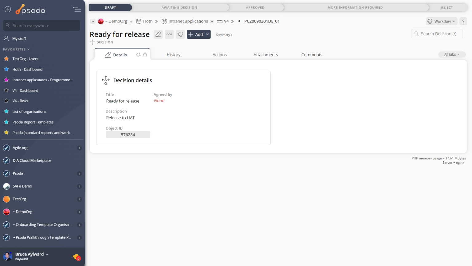 decision view page