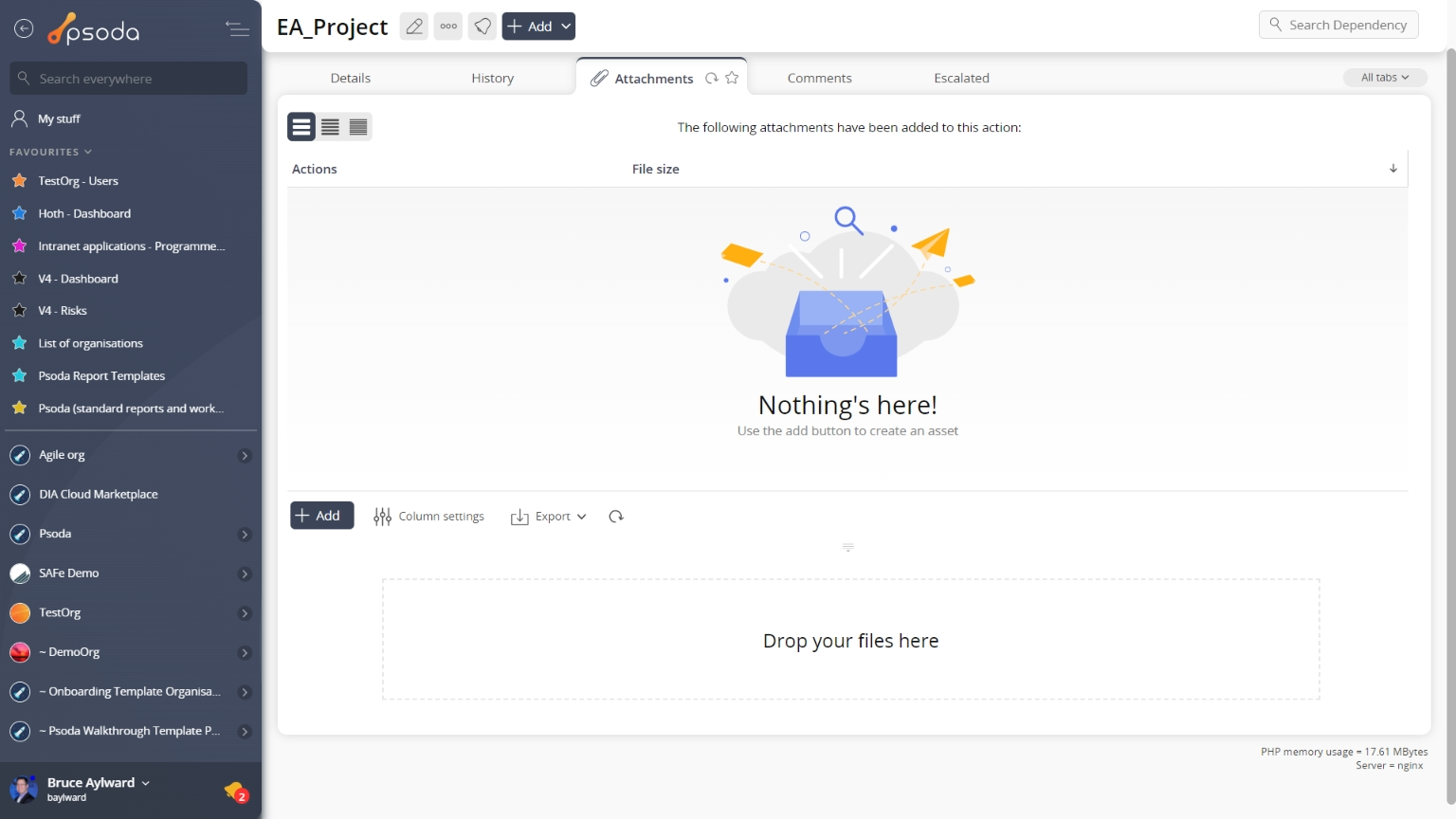 view page attachments tab