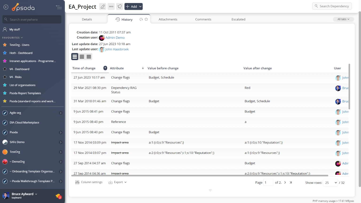 view page history tab