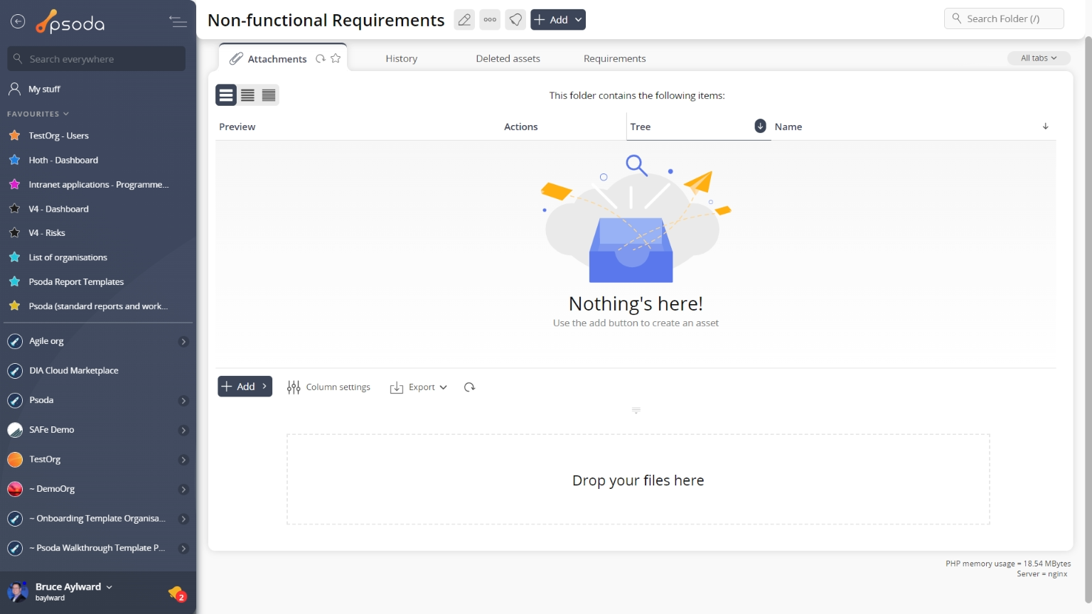 view page attachments tab