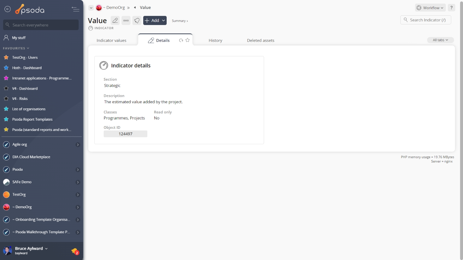 indicator view page