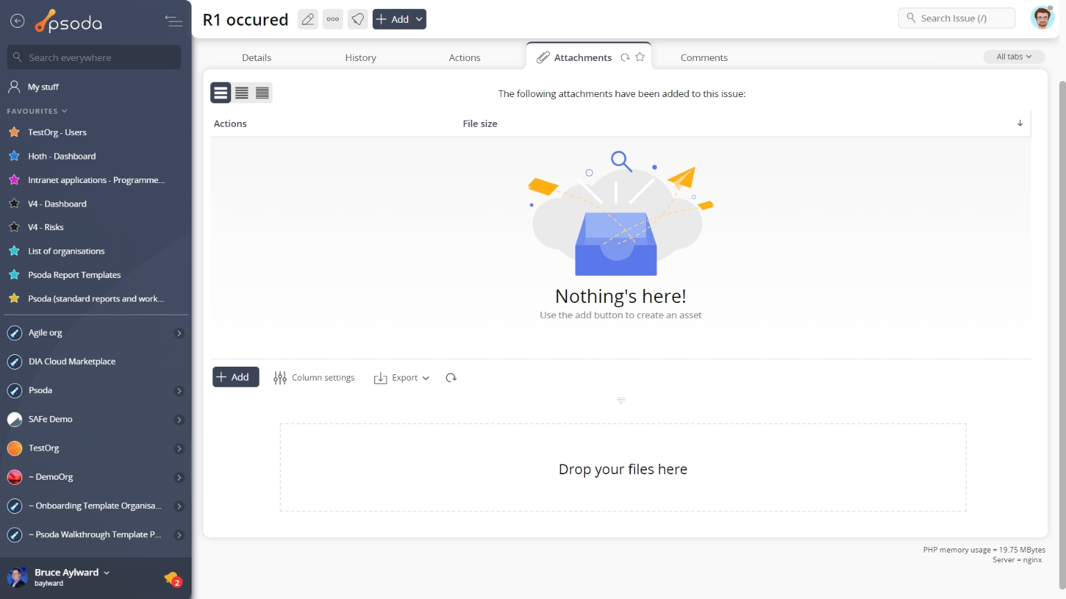 view page attachments tab