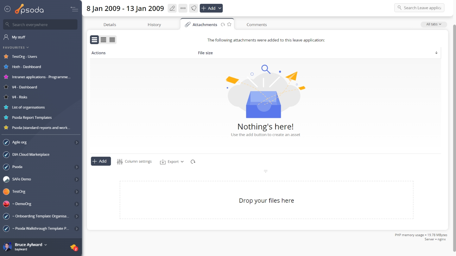 view page attachments tab