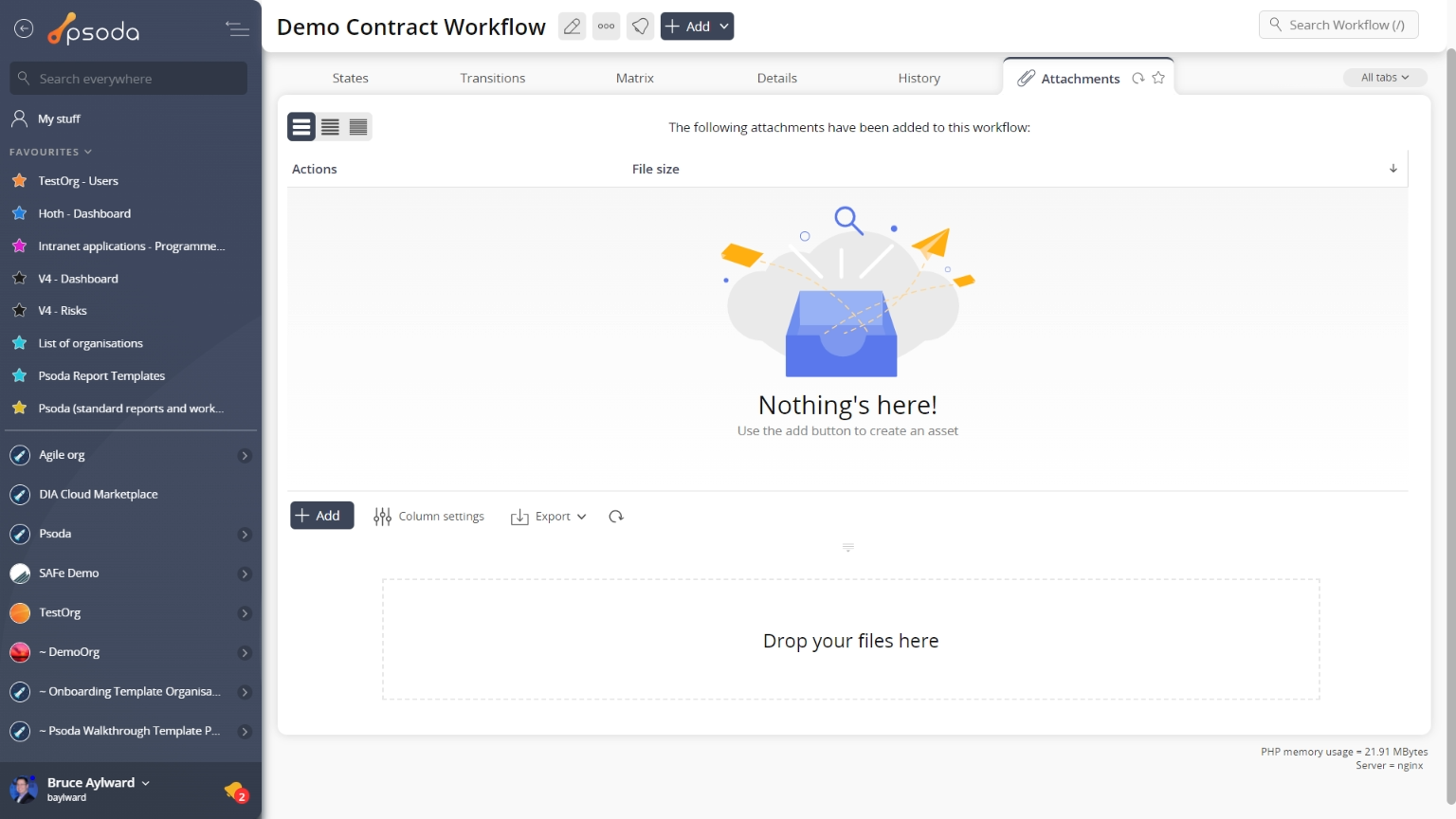 view page attachments tab