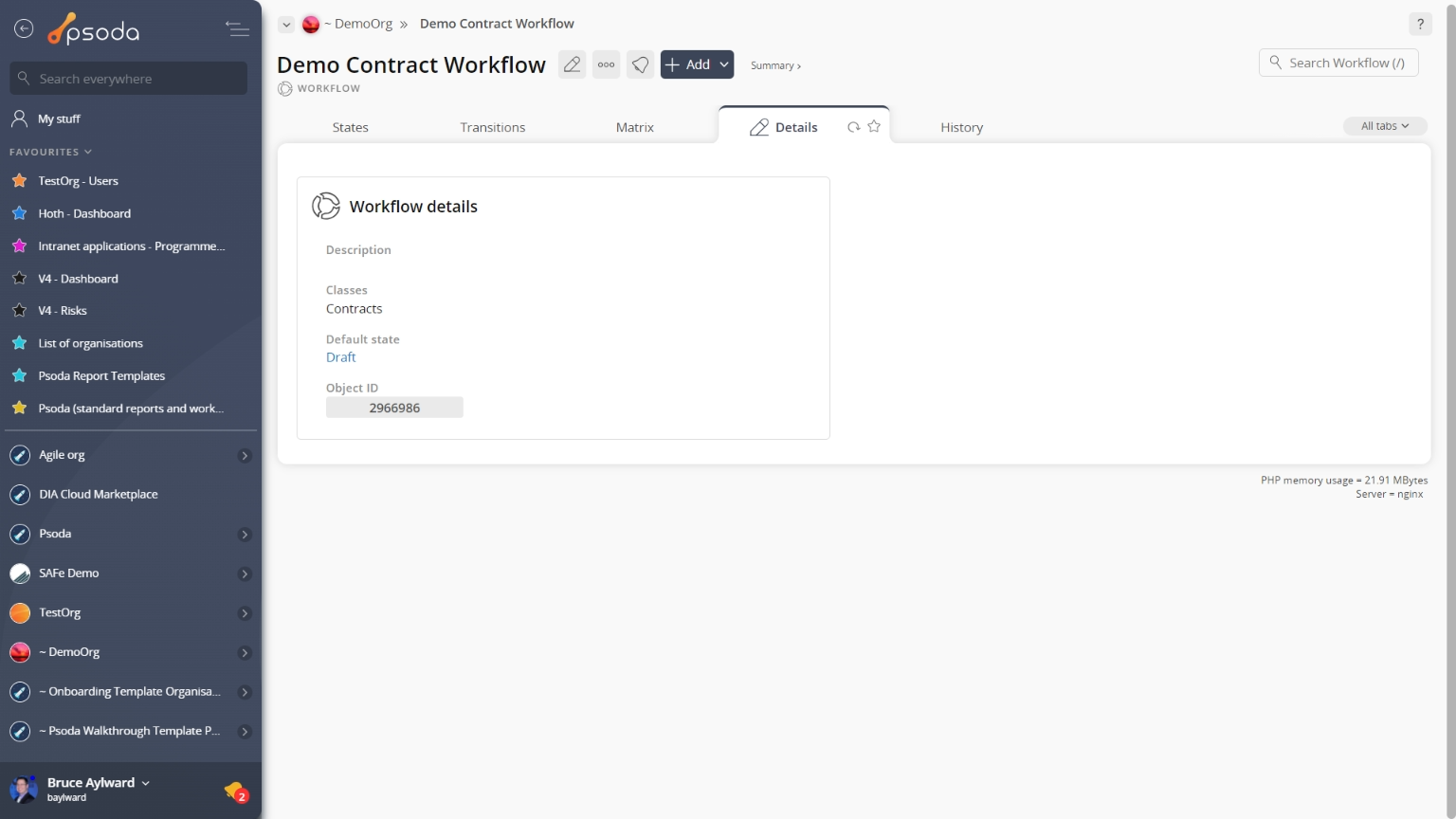 workflow view page