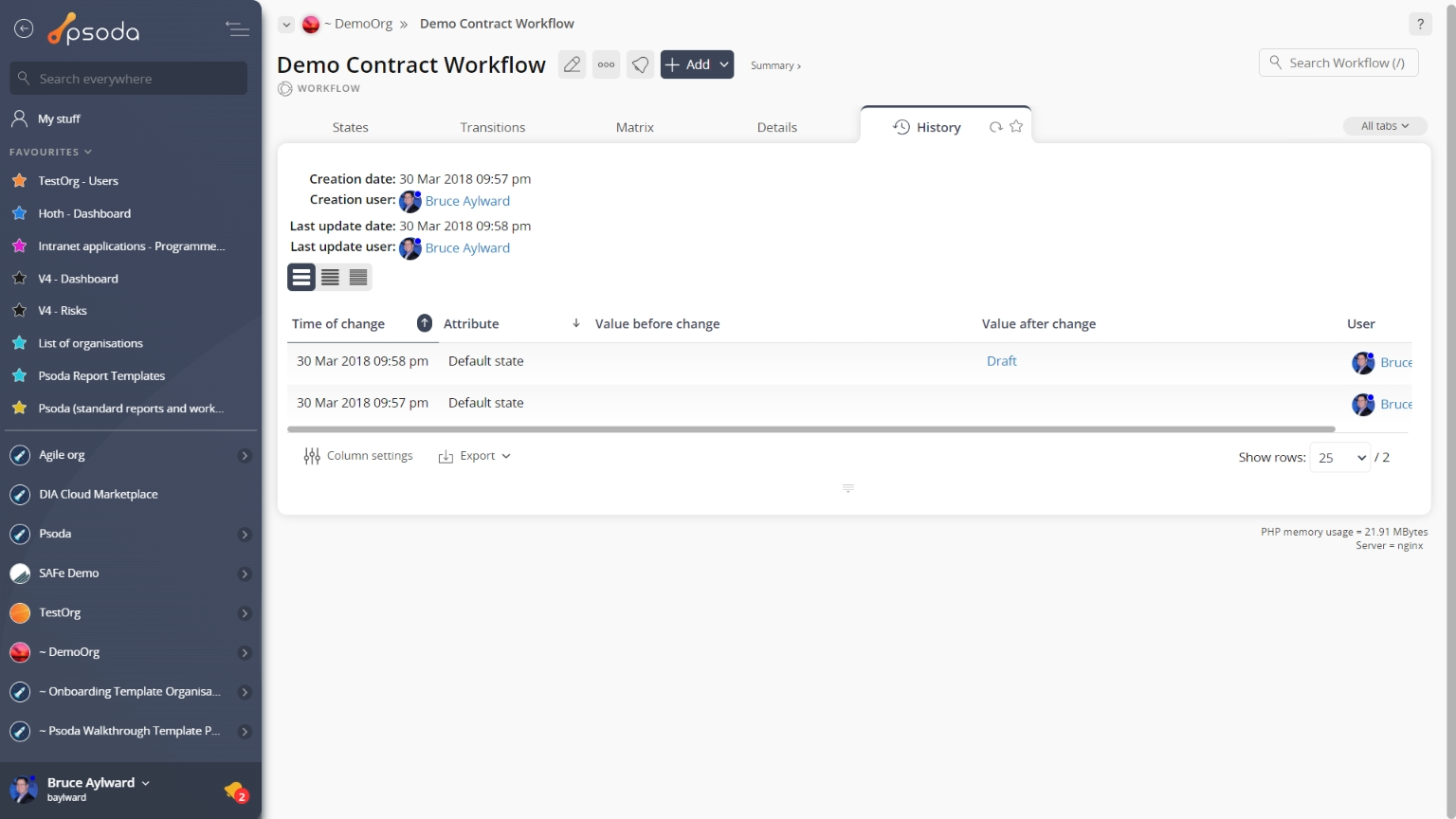view page history tab