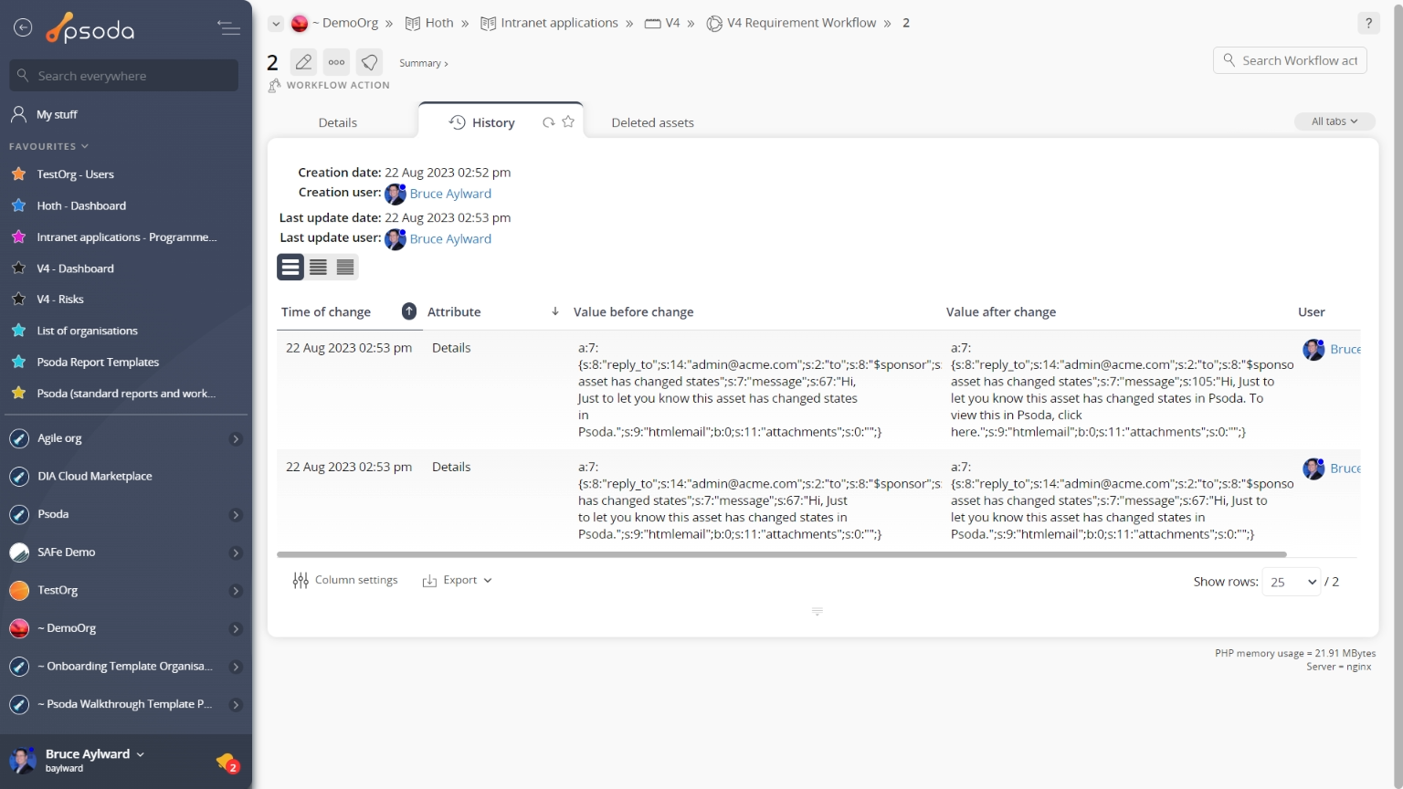view page history tab