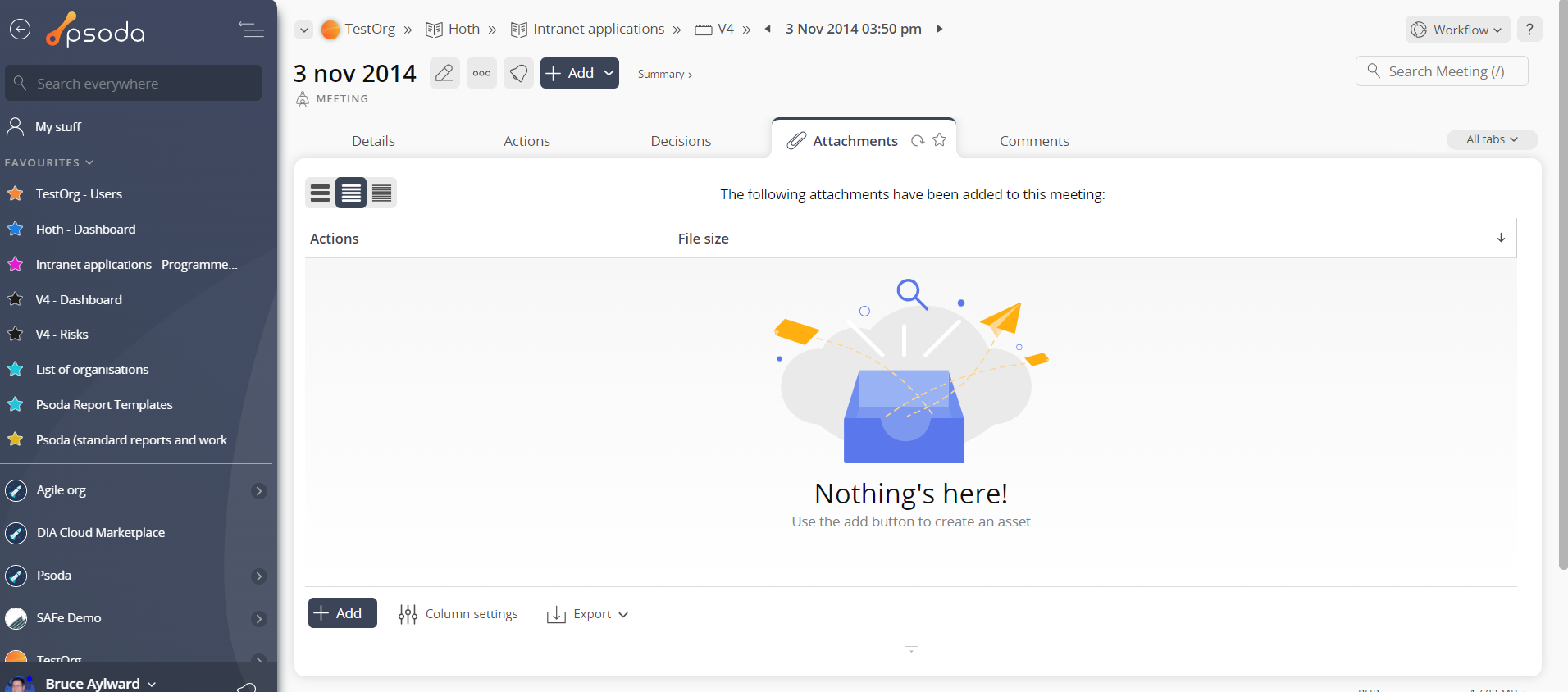 view page attachments tab