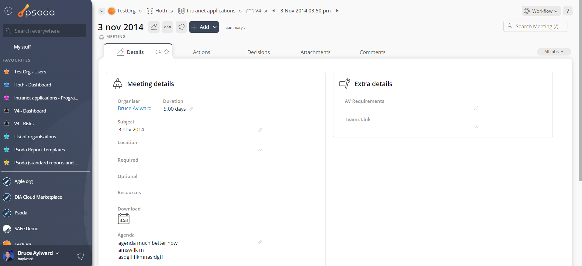 meeting view page