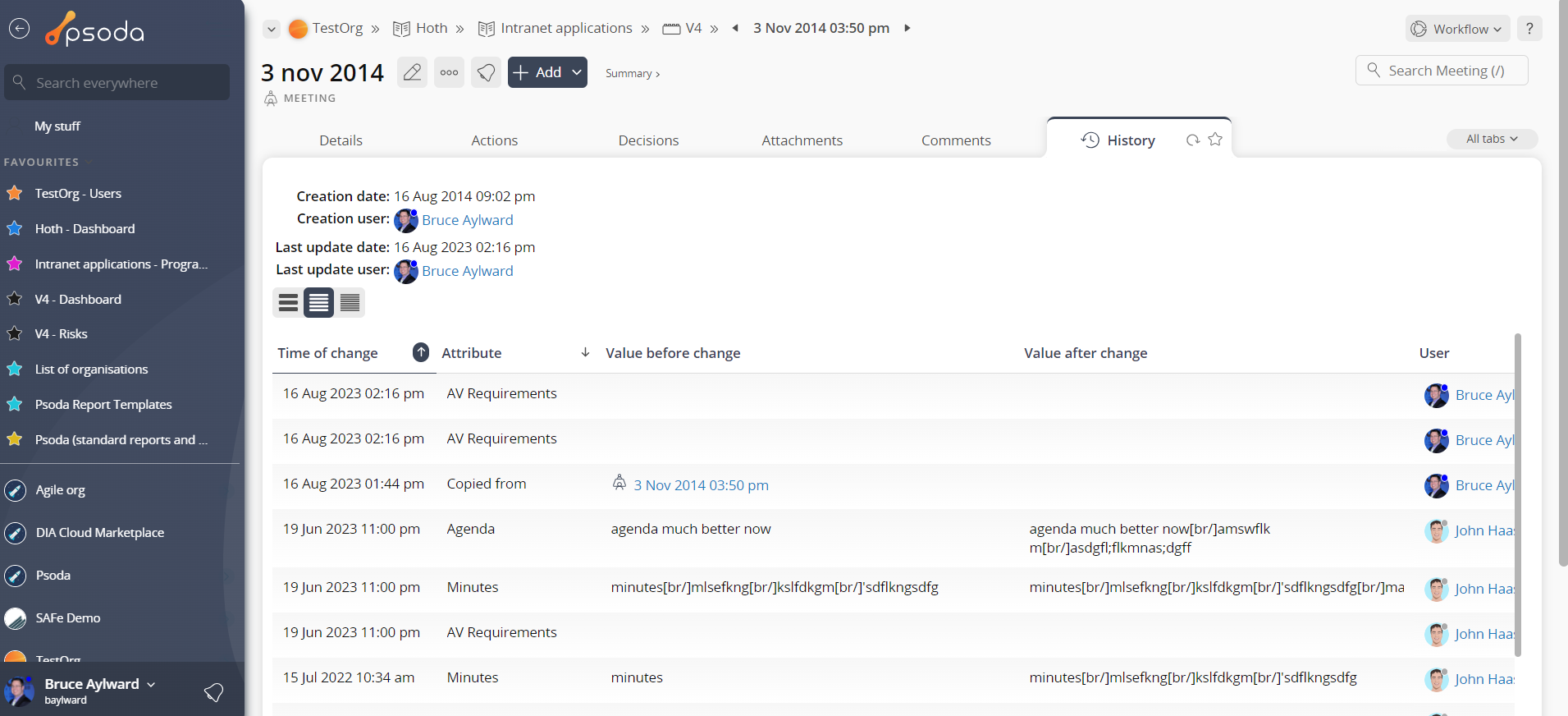 view page history tab