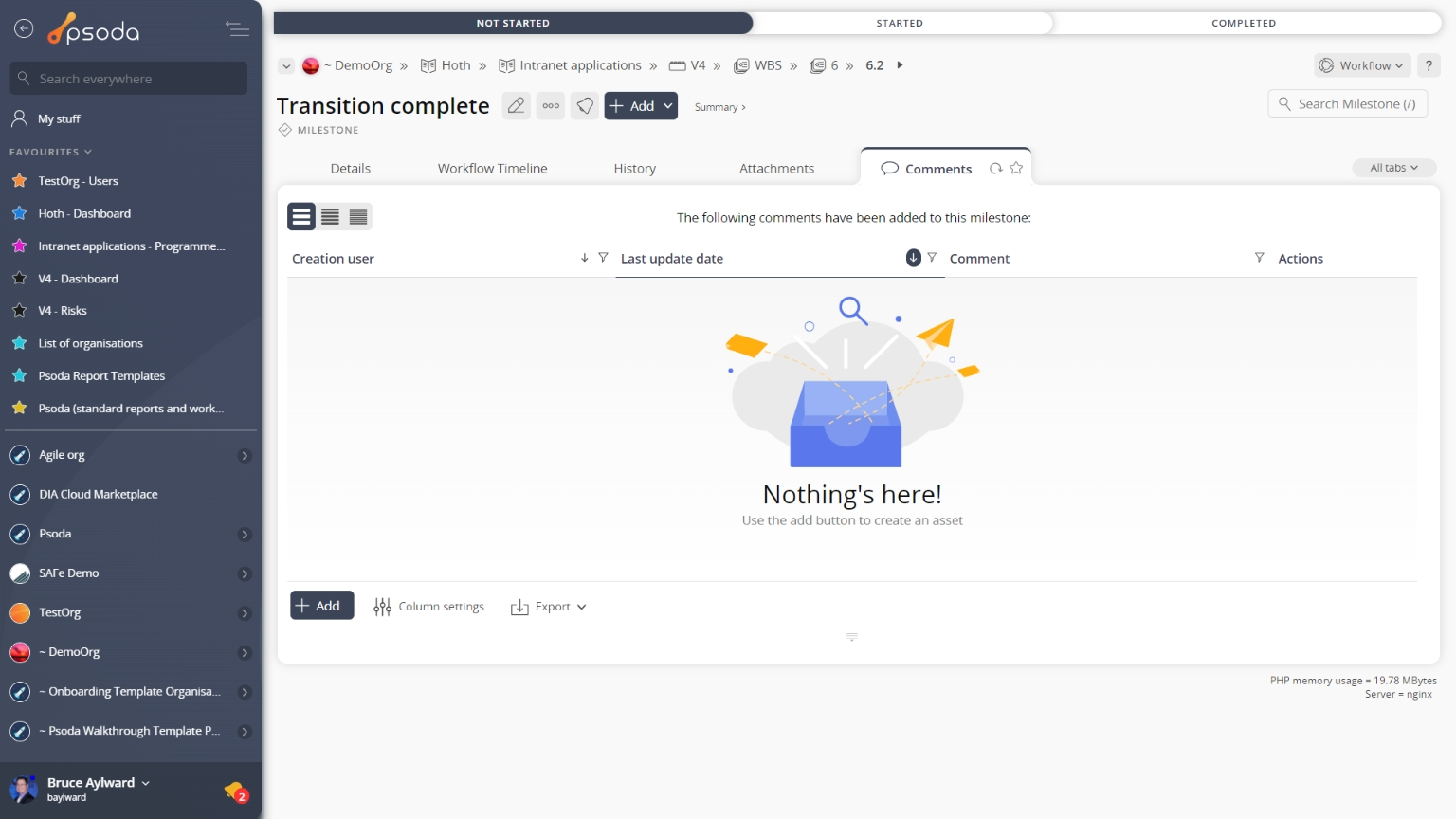 view page comment tab