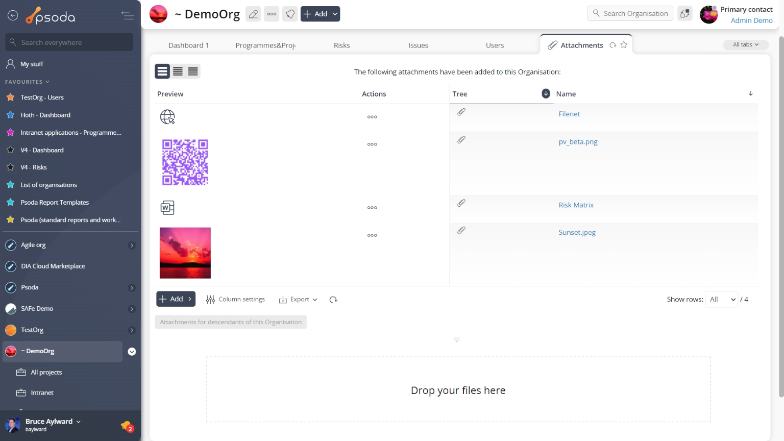 view page attachments tab