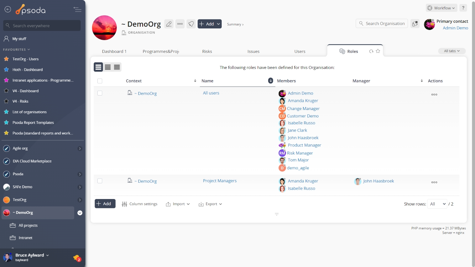 general roles tab