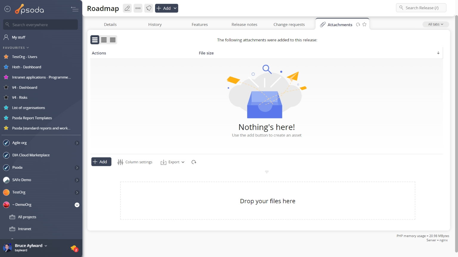 view page attachments tab