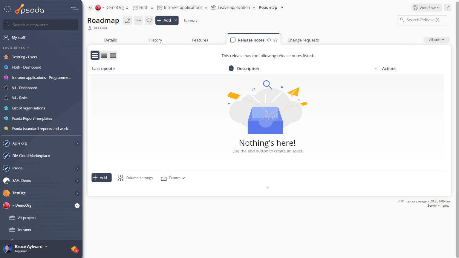 release note tab
