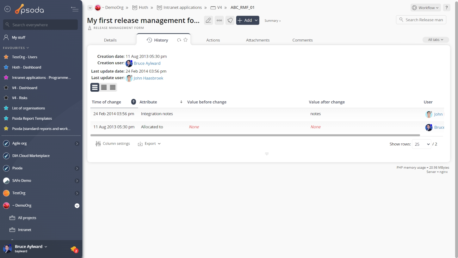 view page history tab