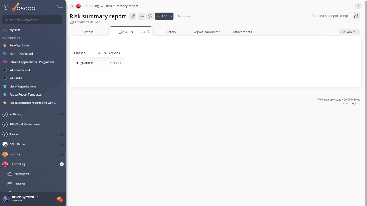 view page acl tab