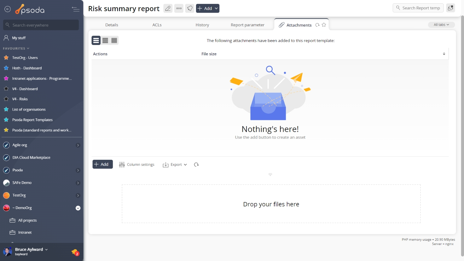 view page attachments tab