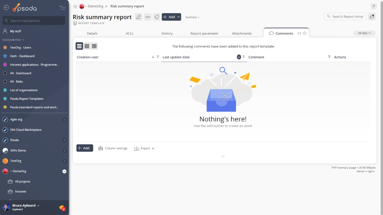 view page comment tab