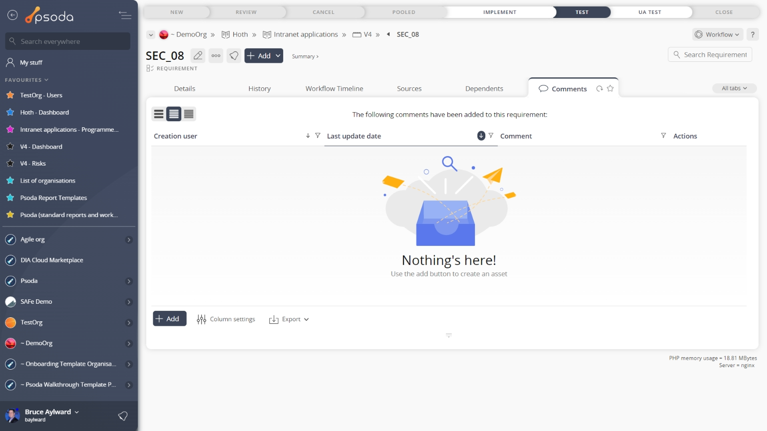 view page comment tab
