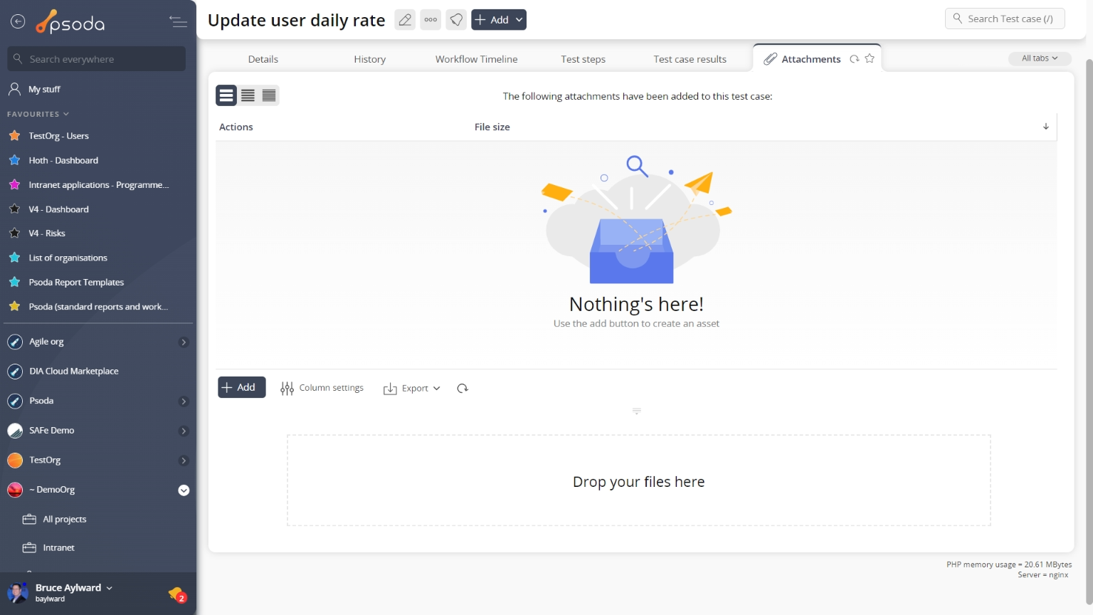 view page attachments tab