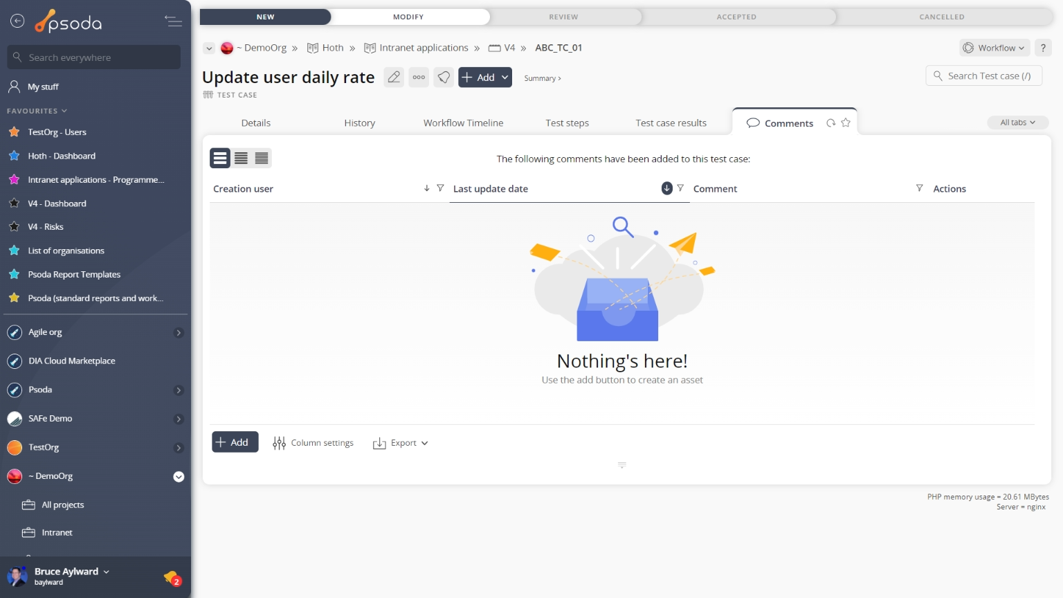 view page comment tab