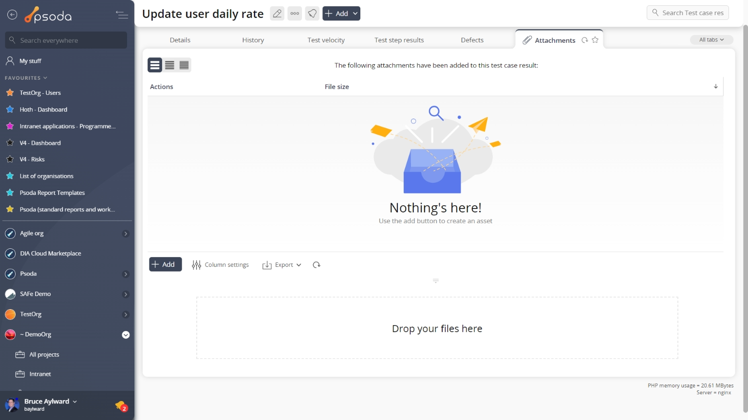 view page attachments tab