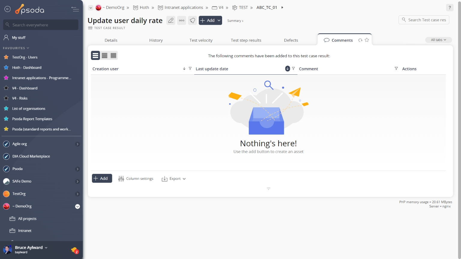 view page comment tab