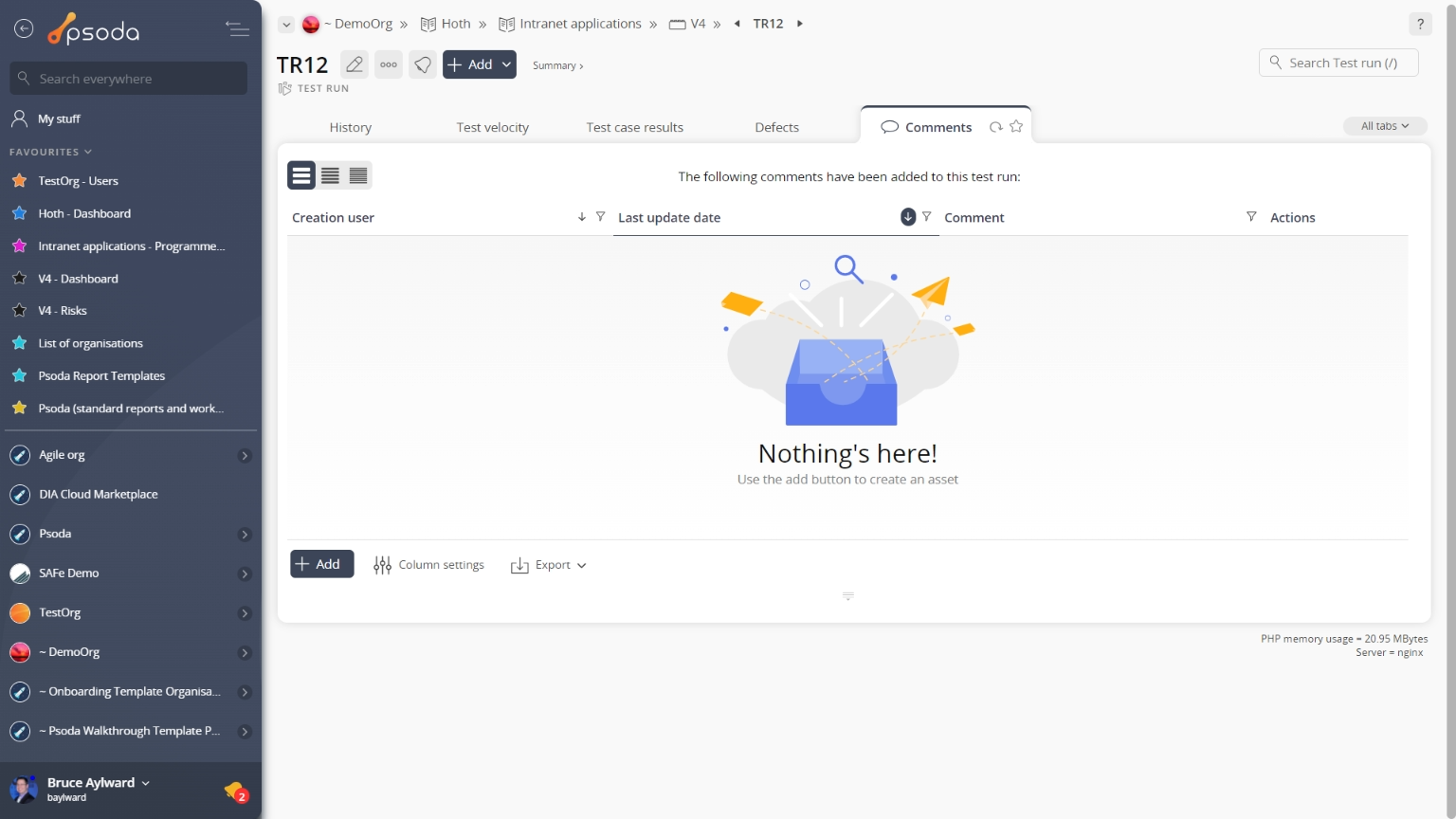 view page comment tab
