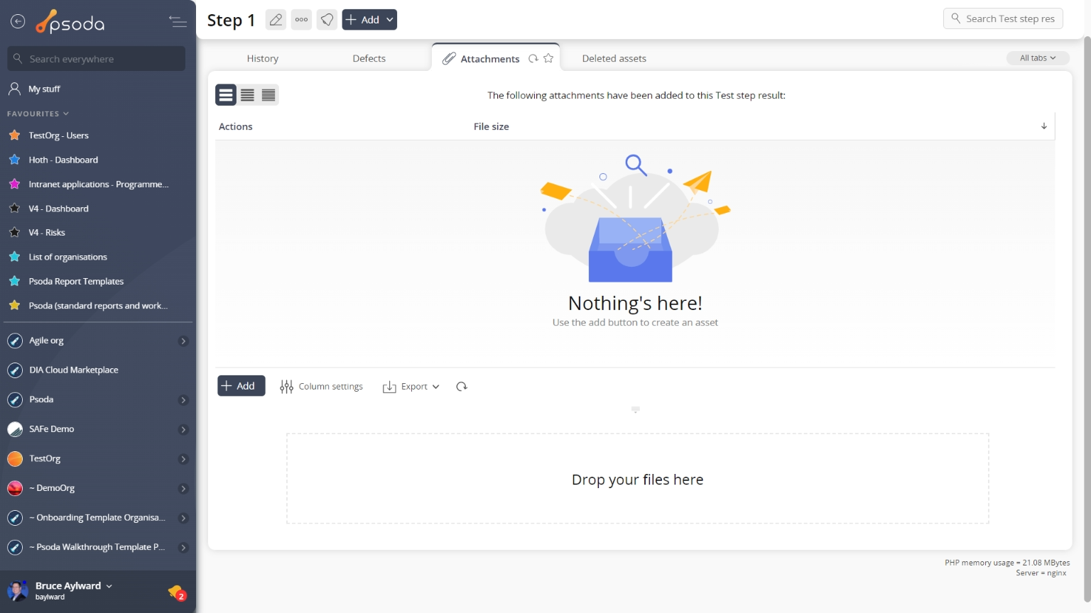 view page attachments tab