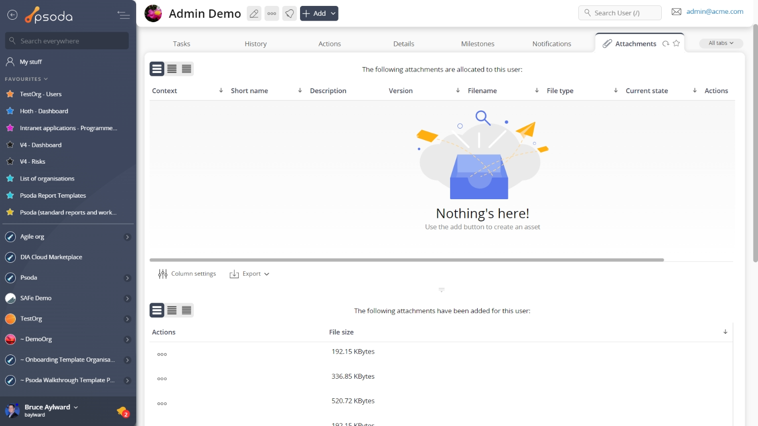 view page attachments tab