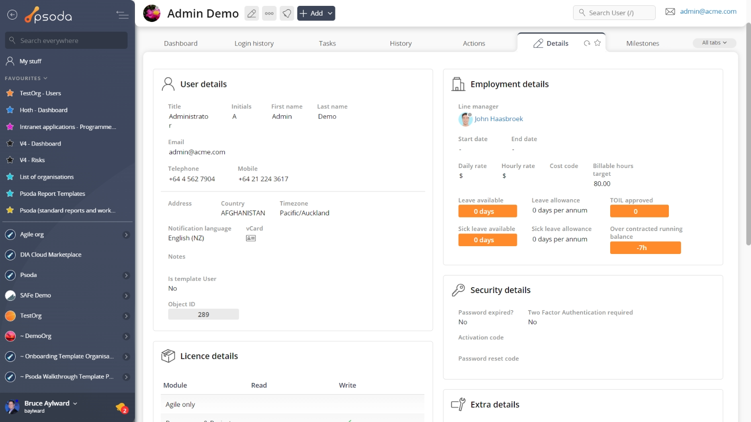 user view page
